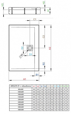 Душевой поддон RADAWAY Argos 4ADN89-02 90х80см