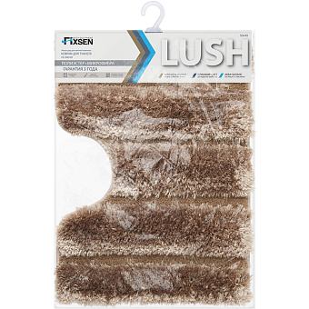 Коврик для ванной FIXSEN Lush FX-9001U 40х50см коричневый