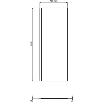 Реверсивная фиксированная панель 80 см Ideal Standard I.Life WetRoom T4870EO