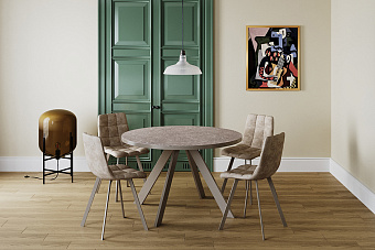Кухонный стул AERO 45х52х87см сталь/экозамша Latte