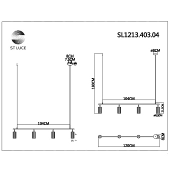 Светильник подвесной ST Luce KENDO SL1213.403.04 20Вт GU10