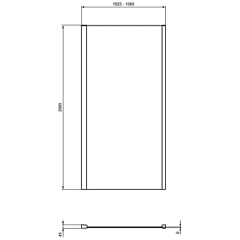 Реверсивная фиксированная панель 105 см Ideal Standard I.Life L T4867EO