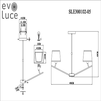 Светильник потолочный Evoluce DENICE SLE300102-05 200Вт E14