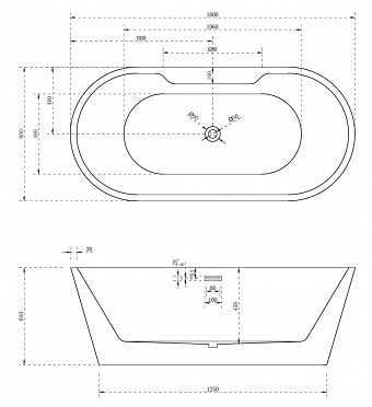 Ванна акриловая Abber AB9299-1.6 160х80см отдельностоящая