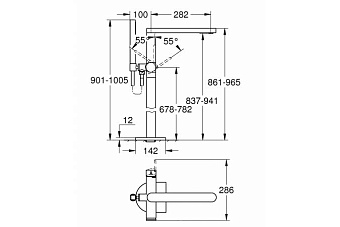 Смеситель для ванны GROHE Plus 23846003 хром