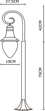 Светильник ландшафтный Arte Lamp VIENNA A1317PA-1BN 75Вт IP44 E27 золотой/чёрный