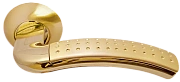 Дверная ручка нажимная MORELLI ПАЛАЦЦО MH-02P SG/GP матовое золото (перфорация)