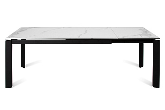 Кухонный стол раскладной AERO 85х140х76см закаленное стекло/керамика/сталь Carrara