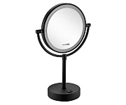 Косметическое зеркало WASSERKRAFT Elbe K-7200 K-1005BLACK 34,3х22см чёрный с подсветкой
