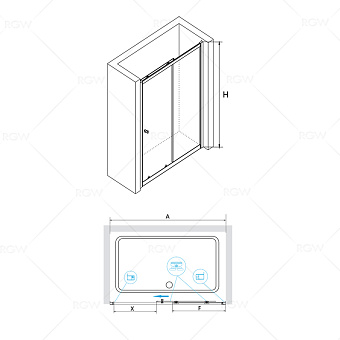 Душевая дверь RGW Classic 04091214-11 CL-12 185х140см стекло прозрачное