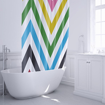 Шторка для ванной FIXSEN Twist FX-1569A 200х180см разноцветный
