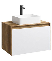 Мебель для ванной AQWELLA Mobi MOB0108W + MOB0708DB + SL-1011 белый/дуб балтийский