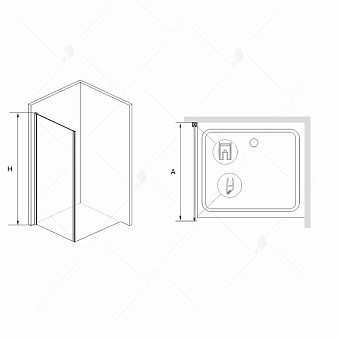Боковая стенка душевого угла RGW 06221400-11 Z-14 195х100см стекло прозрачное
