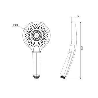 Ручной душ IDDIS Optima Home OPH12BPi18 чёрный матовый