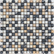 Мозаика Mir Mosaic Mix 7MT-01-15T бежевый/белый/чёрный мрамор 30,5х30,5см 0,93кв.м.