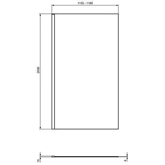 Реверсивная фиксированная панель 120 см Ideal Standard I.Life WetRoom T4873EO