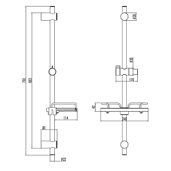 Штанга для душа LEMARK LM3775BL чёрный