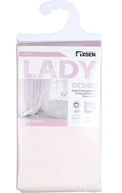 Шторка для ванной FIXSEN Lady FX-2517 200х180см розовый