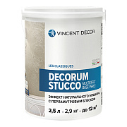 Декоративное покрытие VINCENT DECOR Decorum Stucco multieffet base Perle Эффект мрамора с перламутровым блеском 2,9кг