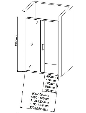 Душевая дверь AQUANET SD 273605 190х110см стекло прозрачное