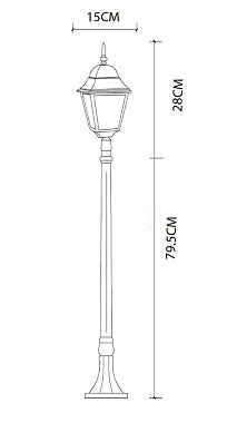 Светильник ландшафтный Arte Lamp BREMEN A1016PA-1BK 60Вт IP44 E27 чёрный