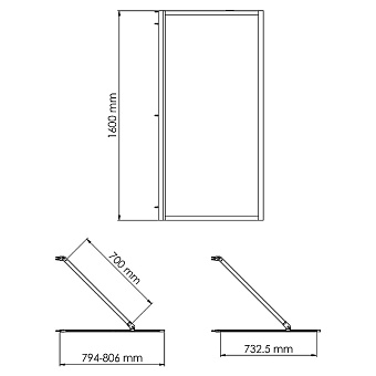 Стеклянная шторка на ванну WASSERKRAFT Abens 20W 20W01-80MB 160х80см