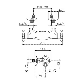 Смеситель для душа Huber Victorian VTT010102A никель