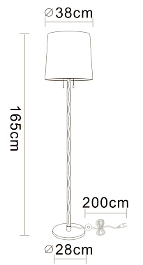 Торшер Arte Lamp WASAT A4048PN-1CC 53Вт E27
