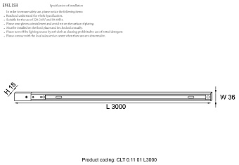 Шинопровод однофазный CRYSTAL LUX CLT 0.11 01 L3000 BL 3000мм чёрный для трековых светильников