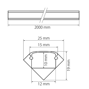 Профиль для светодиодной ленты Lightstar 409629 2000мм алюминий