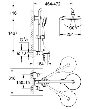 Душевая система GROHE Power and Soul Cosmopolitan 27907000 хром