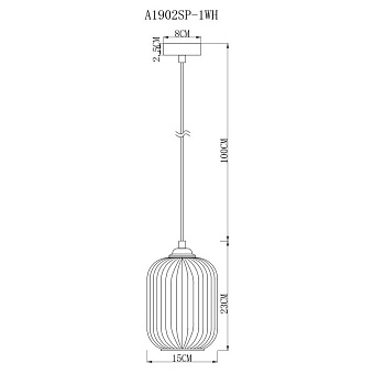 Светильник подвесной Arte Lamp ARWEN A1902SP-1WH 60Вт E27