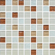 Стеклянная мозаика Роскошная мозаика МС 2202 Белый/Бежевый 30х30см 0,54кв.м.