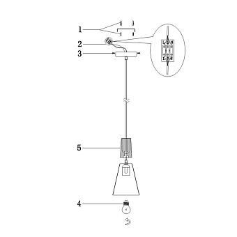 Светильник подвесной Maytoni Bicones P359-PL-140-W 60Вт E27