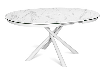 Кухонный стол раскладной AERO 120х120х76см закаленное стекло/керамика/сталь Mrb Pl