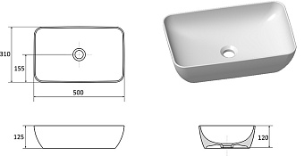 Раковина накладная RAVAK Uni XJX01150001 50х31см