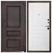 Входная дверь АНТАРЕС Виктория 870х2050мм Муар с разноцветными блестками темно-коричневый\Кремово-бе