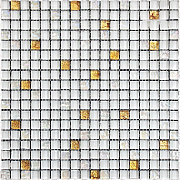 Мозаика Mir Mosaic Pastel 4PST-028 белый/золотой мрамор/стекло 29,8х29,8см 0,89кв.м.