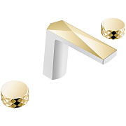 Смеситель для раковины Boheme Venturo 150-WG-DIAMOND белый/золотой
