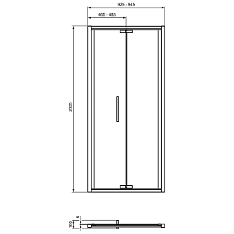 Душевая дверь IDEAL STANDARD Ideal Standard i.life T4852EO 200,5х95см стекло прозрачное