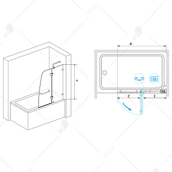 Стеклянная шторка на ванну RGW Screens SC-13 150х90см