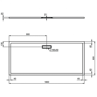 Душевой поддон IDEAL STANDARD ULTRAFLAT NEW T447301 80х180см