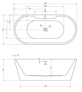 Ванна акриловая Abber AB9299-1.5 150х70см отдельностоящая