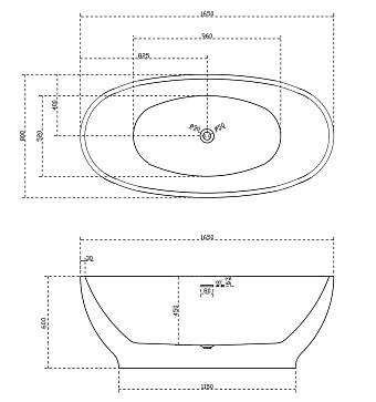 Ванна акриловая Abber AB9207 165х80см отдельностоящая