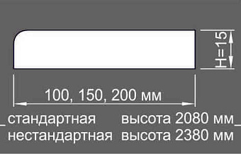 Доборная планка телескопическая Ока Слоновая кость МДФ 100х2080х15мм