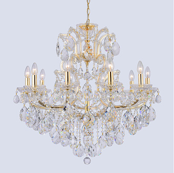 Люстра подвесная CRYSTAL LUX ISABEL ISABEL SP11 GOLD/TRANSPARENT 660Вт 11 лампочек E14