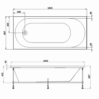 Ванна акриловая AM-PM X-Joy W94A-180-080W-A 180х80см пристенная