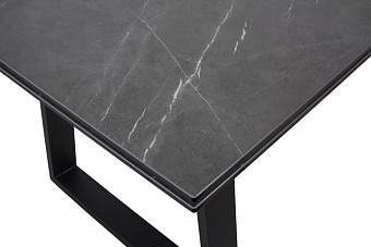 Кухонный стол раскладной AERO 90х160х76см закаленное стекло/керамика/сталь Pietra Grey