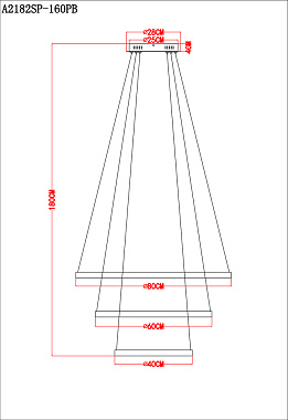 Светильник подвесной Arte Lamp ORIONE A2182SP-160PB 160Вт LED