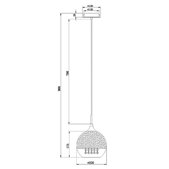 Светильник подвесной Maytoni Fermi P140-PL-110-1-N 60Вт E27